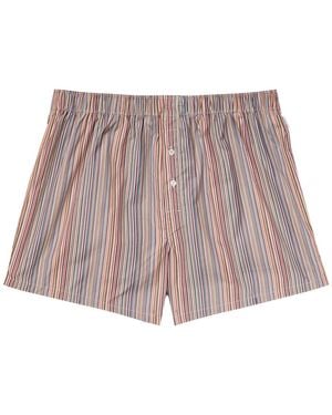 Paul Smith Striped Cotton-Poplin Boxer Shorts - Multicolor