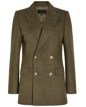 Nili Lotan Weston Double-Breasted Wool Blazer - Green