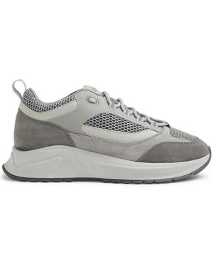 Cleens Essential Runner Evo Paneled Suede Sneakers - Gray