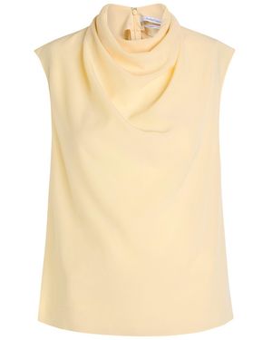 Another Tomorrow Draped Silk Top - Natural