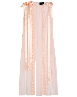 Simone Rocha Appliquéd Sheer Tulle Midi Dress - Pink