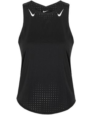 Nike Aeroswift Dri-Fit Adv Perforated Jersey Running Vest - Black