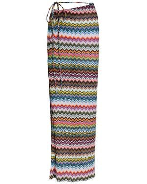 Missoni Zigzag Metallic-Knit Cover-Up Midi Skirt - Multicolor