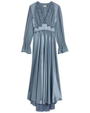 RIXO London Arlena Silk-Chiffon And Satin Midi Dress - Blue