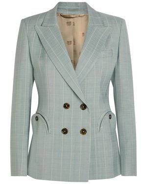 Blazé Milano Charmer Striped Woven Blazer - Grey
