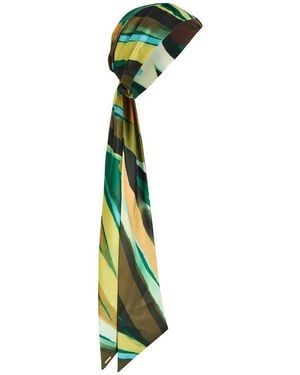 Eugenia Kim Gigi Printed Satin Headscarf - Green