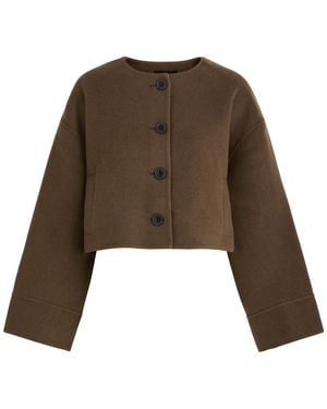 Meotine Karla Cropped Wool-Blend Jacket - Brown