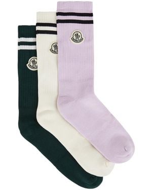 Moncler Logo Cotton-blend Socks - White