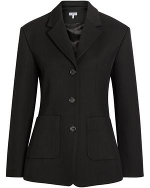 Loewe Wool-Blend Blazer - Black