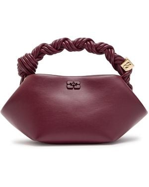 Ganni Bou Mini Leather Top Handle Bag - Purple