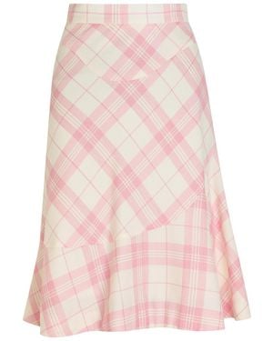 Vivienne Westwood Adder Plaid Wool-Blend Crepe Midi Skirt - Pink
