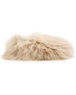 Moncler Snug Shearling Flats - Natural