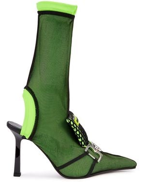 Ancuta Sarca Lima 95 Black And Green Mesh Ankle Boots