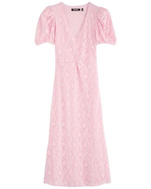 ROTATE SUNDAY Rotate Floral Lace Midi Dress - Pink
