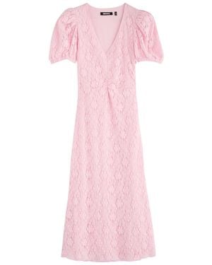 ROTATE SUNDAY Rotate Floral Lace Midi Dress - Pink