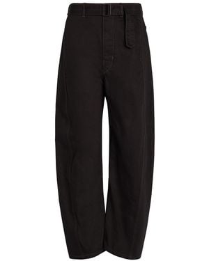 Lemaire Belted Barrel-Leg Jeans - Black