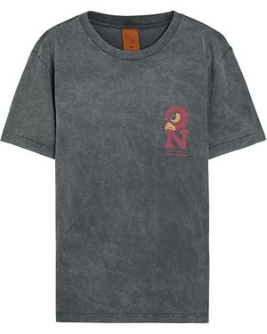 Nudie Jeans Roy Printed Cotton T-Shirt - Gray