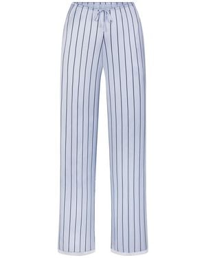 Skims Lace-Trim Woven Shine Trousers - Blue