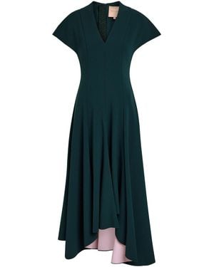 ROKSANDA Sapha Asymmetric Crepe Midi Dress - Green