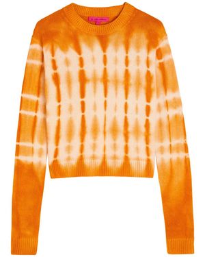 The Elder Statesman Patterned Cashmere Sweater - Orange