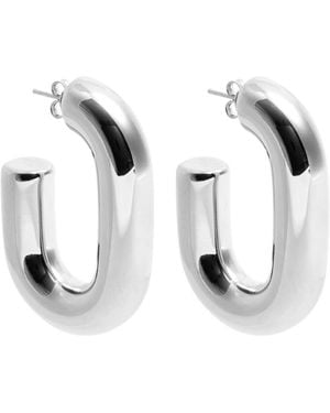 Rabanne Xl Link Hoop Earrings - White
