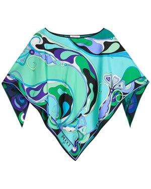 Emilio Pucci Printed Silk Top - Blue