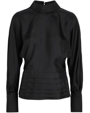 Rohe Tuxedo Reversed-Collar Silk Top - Black