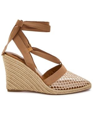 Christian Louboutin Toleda 85 Mesh Espadrille Wedge Sandals - Brown