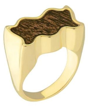 Maria Frering Celebração-Plated Wood Ring - Metallic