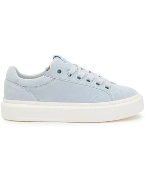 Cleens Ace Chevron-Knit Suede Trainers - White
