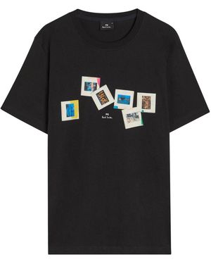 Paul Smith Slides Printed Cotton T-Shirt - Black
