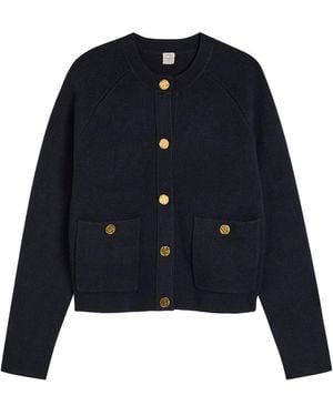 TOTEME Wool-Blend Cardigan - Blue