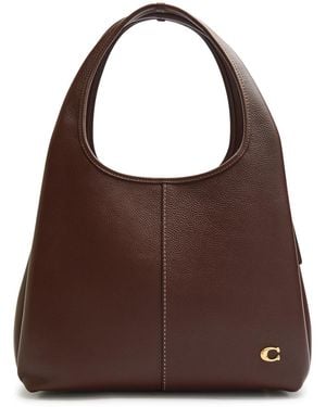 COACH Lana Pebbled Leather Shoulder Bag - Brown