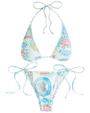 Damson Madder Printed Bikini Top - Blue