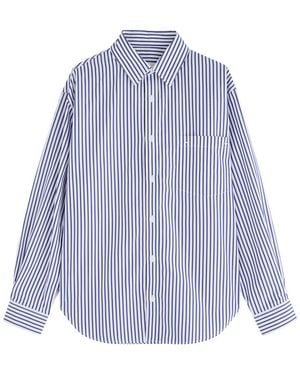Matteau Striped Cotton Shirt - Blue