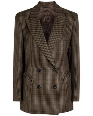 Blazé Milano Everynight Houndstooth Wool Blazer - Brown