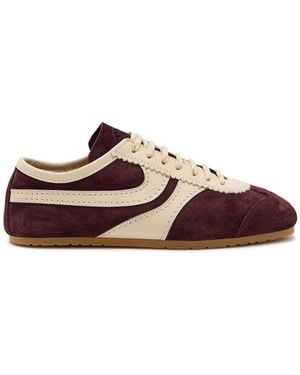 Dries Van Noten Dustin Panelled Suede Trainers - Brown
