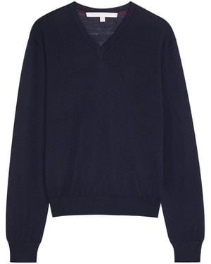 RÙADH The Oscar V-Neck Wool Jumper - Blue