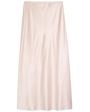 JOSEPH Isaak Silk Midi Slip Skirt - Pink