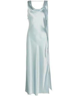 Acne Studios Draped Silk Midi Dress - Blue