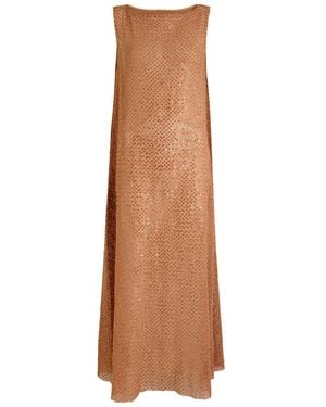 Bec & Bridge Margo Sequin-Embellished Open-Knit Maxi Dress - Brown