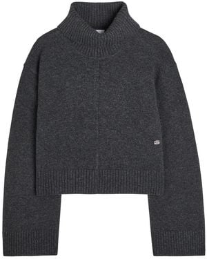 Ganni Turtle-Neck Wool Jumper - Grey