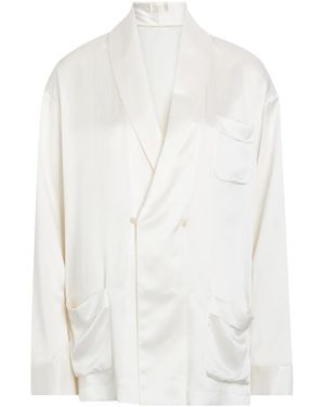 Delos Gilbert Double-Breasted Silk Jacket - White