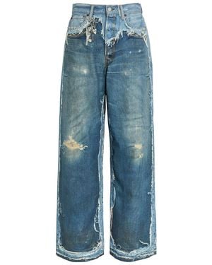 Acne Studios Printed Wide-Leg Jeans - Blue
