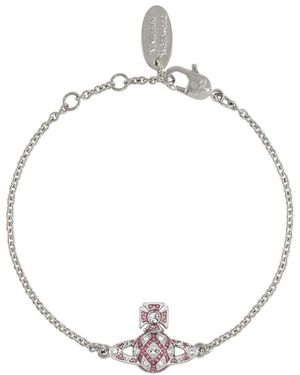 Vivienne Westwood Rachelle Bas Relief Crystal-Embellished Orb Bracelet - White