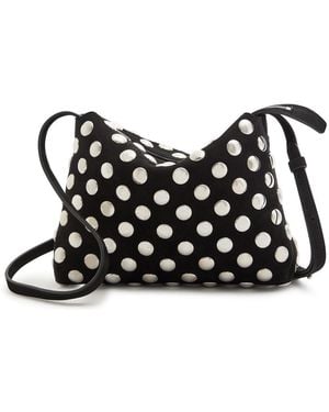 KHAITE Lina Medium Studded Suede Cross-Body Bag - Black