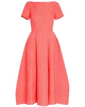 ROKSANDA Vaela Wide-Neck Cloqué Midi Dress - Pink