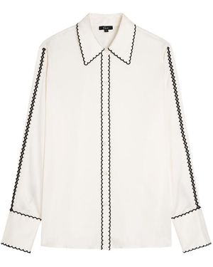 Rails Aloise Embroidered Silk Shirt - Natural