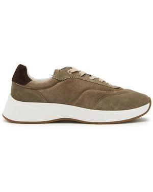 Jude Llow Maison Panelled Grained Leather Trainers - Green