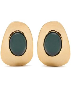 Saint Laurent Cabochon Clip-On Stud Earrings - Blue
